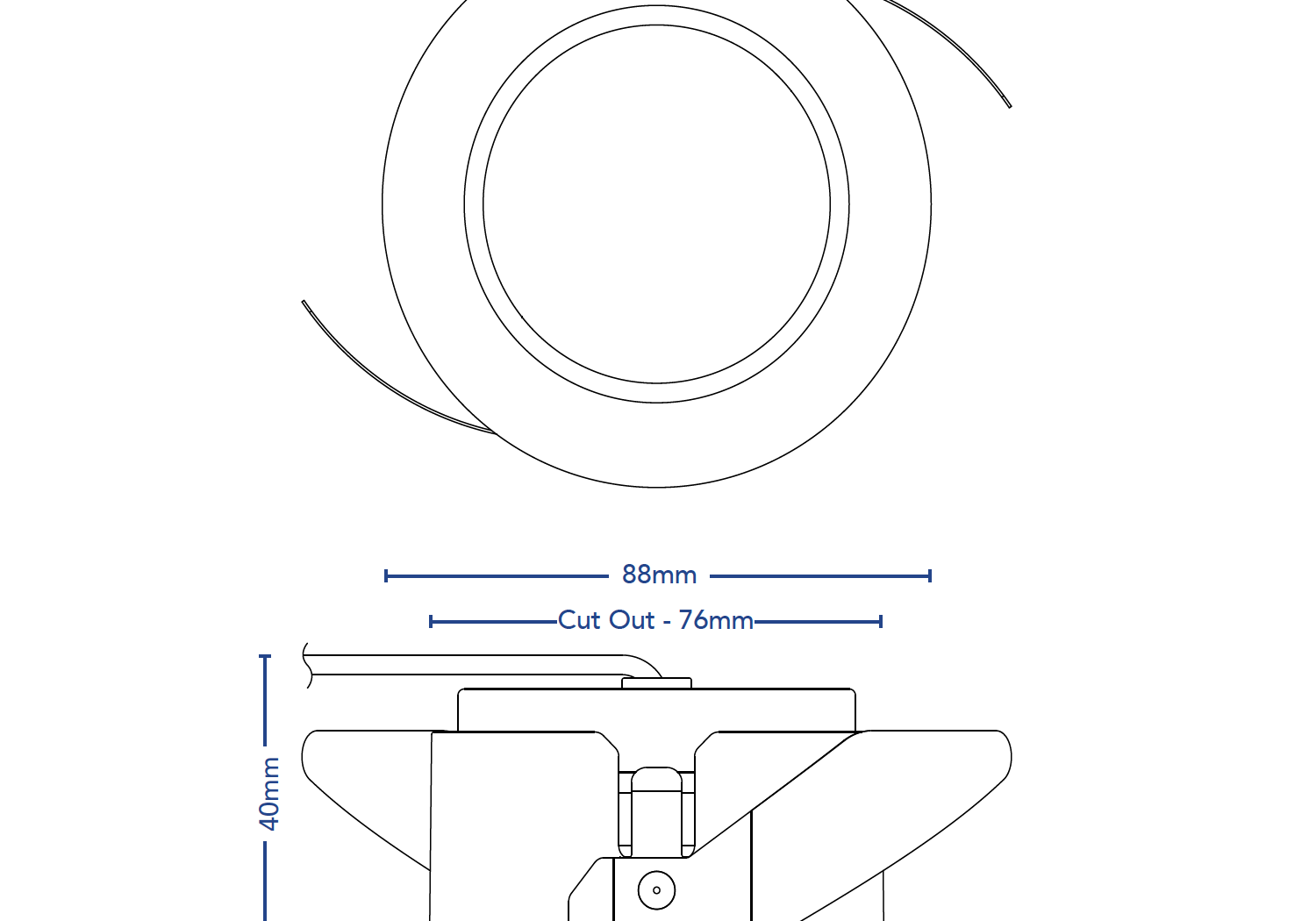 Downlight Click Spot F Semi Trimless.lineart 0422v1 4929